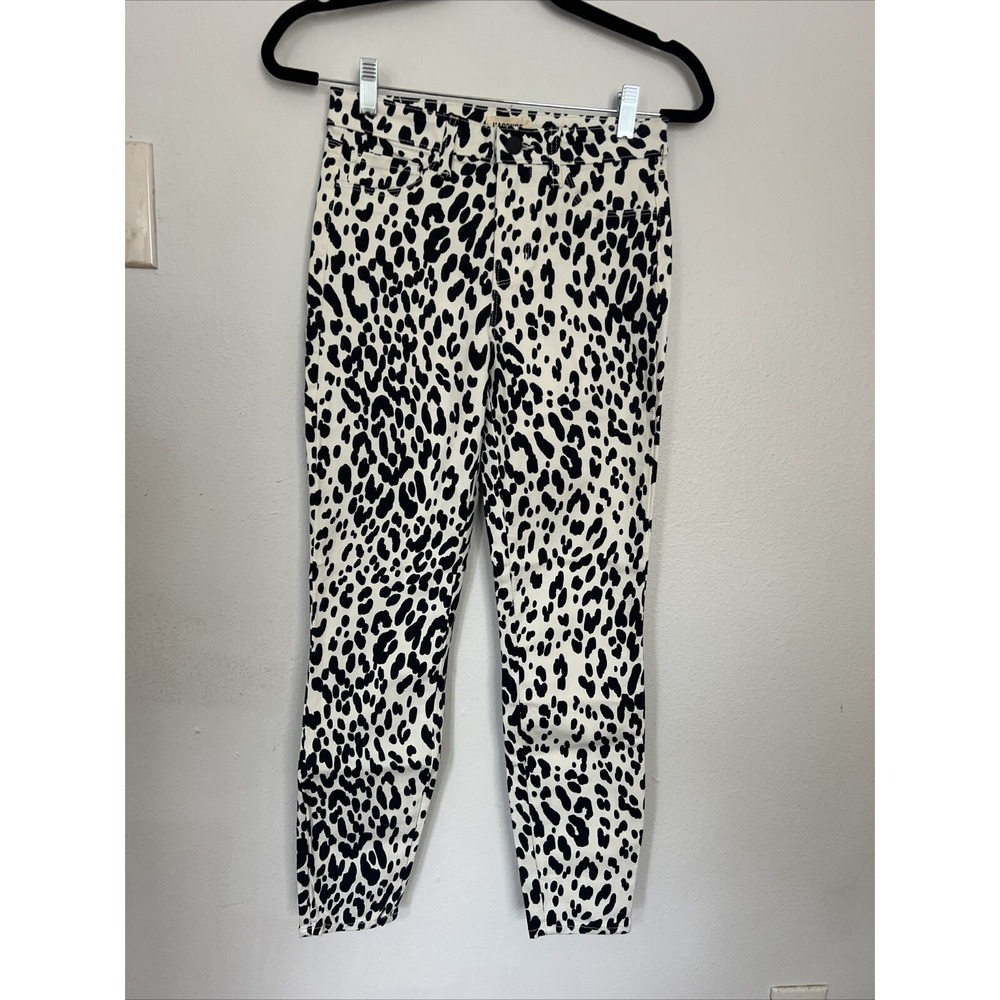 L'AGENCE Oriana High Rise Animal Print Straight Leg Womens Jeans‎ Size 25 NWT
